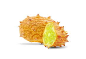 Ripe kiwano or horned melon isolated on transparent background png