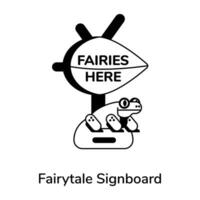 Trendy Fairytale Signboard vector