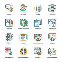 Outsourcing Flat Vector Icons Set