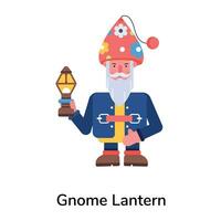 Trendy Gnome Lantern vector