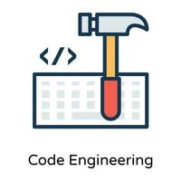 Trendy Code Engineering vector