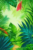 Tropical forest natural background photo