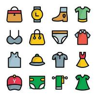 Flat Vectors Icons Set Of Fashion Theme