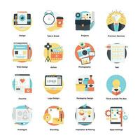 Software Design and Development Flat Vector Icons Set