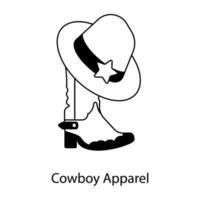 Trendy Cowboy Apparel vector