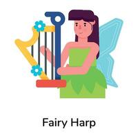 Trendy Fairy Harp vector