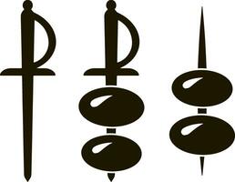 Stencil skewer olive icon Food clipart vector