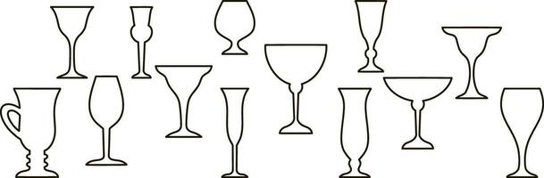 vino vaso brindis icono bosquejo vector ilustración