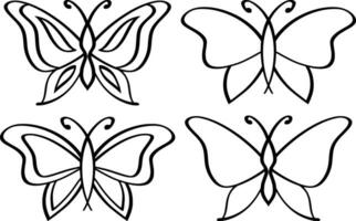 Doodle butterfly icon Engraving insect animal vector