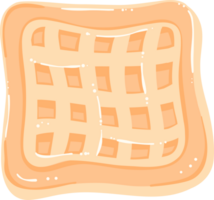 Waffle in square shape illustration png