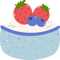 fruit yoghurt kom illustratie png