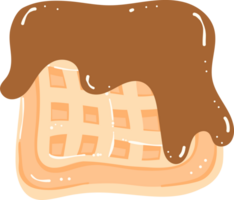 Chocolate Waffle in heart shape illustration png