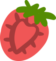 fraise Couper dans moitié fruit illustration png
