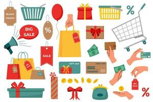 Sale objects set vector