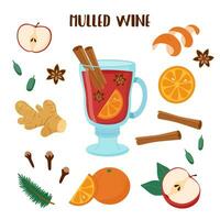 Mulled wine set vector
