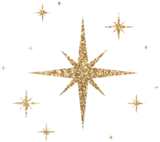 Gold Glitter Stars png