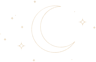 Gold Glitter Constellation With Crescent Moon png