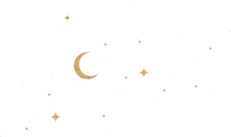 Gold Glitter Constellation With Crescent Moon png