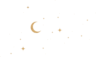 Gold funkeln Konstellation mit Halbmond Mond png