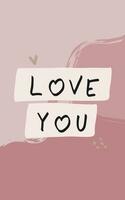 I Love You Poster Design - pastel colors, cute hearts vector