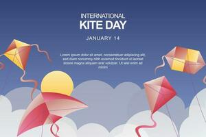 International Kite Day background. vector