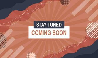 Coming soon banner background with wavy style. Vector illustration.