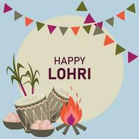 Happy Lohri background. vector