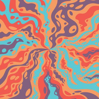 Abstract psychedelic groovy background.