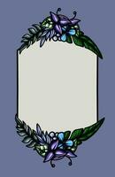 frame the border with an arrangement of leaves and flowers vector