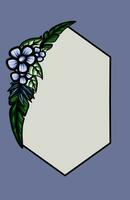 frame the border with an arrangement of leaves and flowers vector