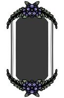 border frame with an arrangement of leaves and flowers vector