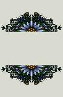 frame the border with an arrangement of leaves and flowers vector