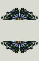 frame the border with an arrangement of leaves and flowers vector