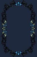 border frame with an arrangement of leaves and flowers vector