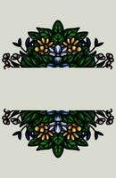 frame the border with an arrangement of leaves and flowers vector