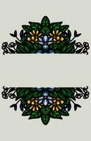 frame the border with an arrangement of leaves and flowers vector