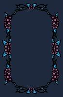 border frame with an arrangement of leaves and flowers vector