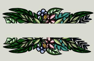 frame the border with an arrangement of leaves and flowers vector