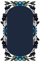 border frame with an arrangement of leaves and flowers vector