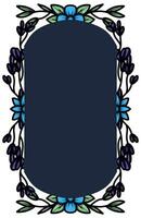 border frame with an arrangement of leaves and flowers vector