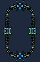 border frame with an arrangement of leaves and flowers vector
