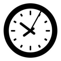 Clock Icon Flat Illustration Vector Silhouette on White Background, Vector analog clock icon.