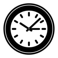 Clock Icon Flat Illustration Vector Silhouette on White Background, Vector analog clock icon.