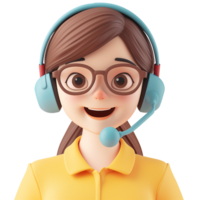 AI generated Customer Service Woman, 3d design. Suitable business and design elements png