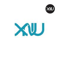 letra xnu monograma logo diseño vector
