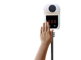 Raise your hand to measure the thermometer to prevent COVID-19 PNG transparent