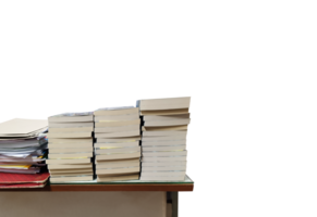 Stack of books on the table PNG transparent