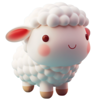 AI generated Cute sheep, 3d design. Suitable for design elements png