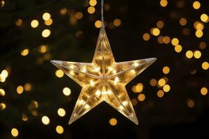 AI generated Christmas Star Decorations. AI Generated photo