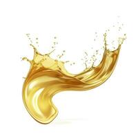 AI generated Golden Oil or Cosmetic essence splash isolated on white background, 3d illustration. AI Generated photo